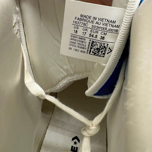 Men's Size 18 - Converse ERX Impress‎ High Top Iridescent White Bold 163778C - Picture 9 of 9